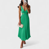 Maureen - Midi Dress with Pleated Design