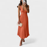 Maureen - Midi Dress with Pleated Design