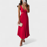 Maureen - Midi Dress with Pleated Design