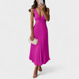 Maureen - Midi Dress with Pleated Design