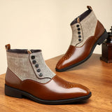 Ronan - Brown & Green Chelsea Boots
