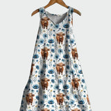 Sadhbh - Dress with Cow Print Design