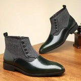 Ronan - Brown & Green Chelsea Boots