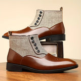 Ronan - Brown & Green Chelsea Boots