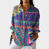 Dymphna - Lightweight Colourful Printed Top