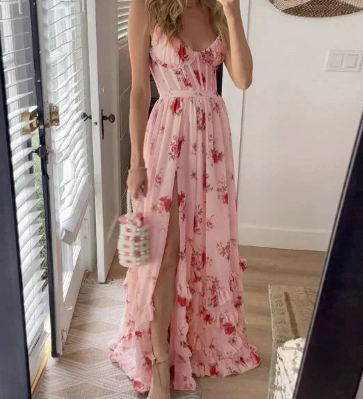 Brighid - Floral Print Midi Dress