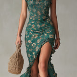 Roisin - Bohemian Maxi Dress with Puff Sleeves