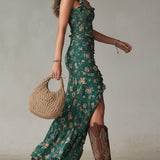 Roisin - Bohemian Maxi Dress with Puff Sleeves