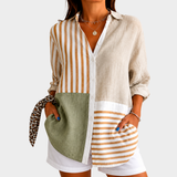 Eibhlin - Coastal Harmony Patchwork Blouse