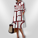 Blánaid - Geometric Pattern Midi Dress