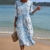 Dymphna | Floral Embroidery Dress
