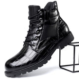 Killian - Chic Crocodile-Patterned Boots