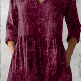 Una | V-Neck Long Blouse