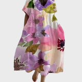 Maeve - Loose-Fit Warm Floral Maxi Dress