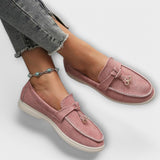 Bébhinn - Beige Lace Slip-On Moccasins