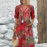 Aoibhín - V-Neck Lightweight Midi Dress