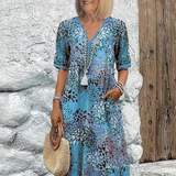 Aoibhín - V-Neck Lightweight Midi Dress