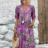 Aoibhín - V-Neck Lightweight Midi Dress
