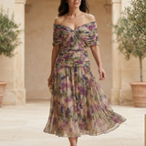 Caoimhe - Pleated V-Neck Maxi Dress