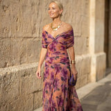 Caoimhe - Pleated V-Neck Maxi Dress