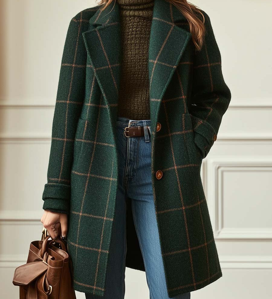 Aisling - Plaid Pattern Coat