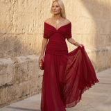 Caoimhe - Pleated V-Neck Maxi Dress