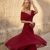 Caoimhe - Pleated V-Neck Maxi Dress